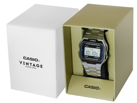 Zegarek Unisex Casio Srebrny Retro Klasyczny BOX