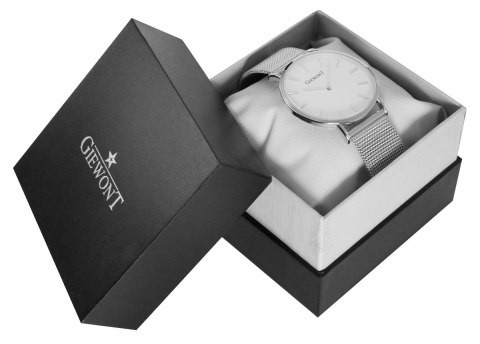 Zegarek Damski Giewont Srebrny Bransoleta Mesh BOX