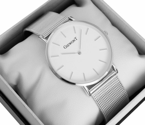 Zegarek Damski Giewont Srebrny Bransoleta Mesh BOX