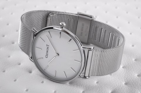 Zegarek Damski Giewont Srebrny Bransoleta Mesh BOX