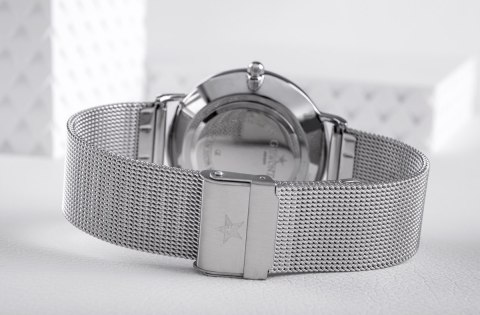 Zegarek Damski Giewont Srebrny Bransoleta Mesh BOX