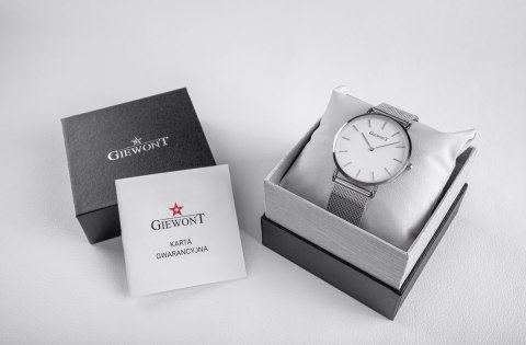 Zegarek Damski Giewont Srebrny Bransoleta Mesh BOX