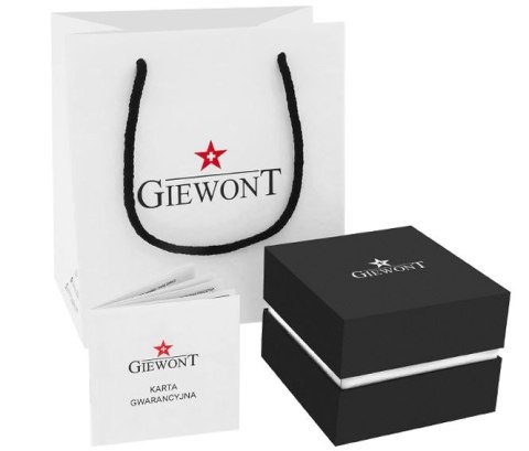 Zegarek Męski Giewont Srebrny Czarny Elegancki BOX