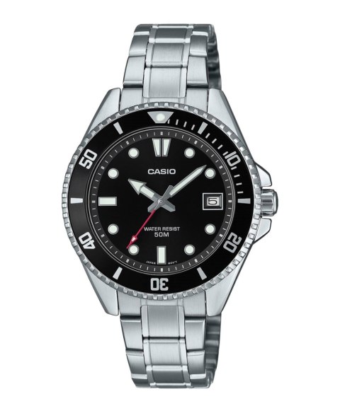 Zegarek Męski Casio Srebrny Czarny Klasyczny BOX