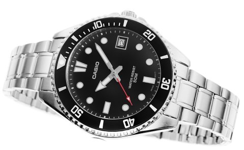 Zegarek Męski Casio Srebrny Czarny Klasyczny BOX