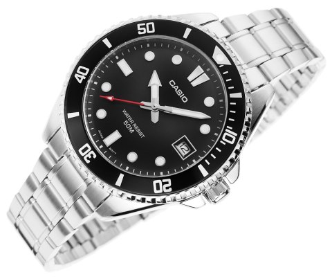 Zegarek Męski Casio Srebrny Czarny Klasyczny BOX