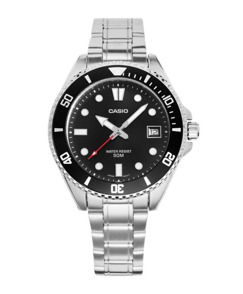 Zegarek Męski Casio Srebrny Czarny Klasyczny BOX