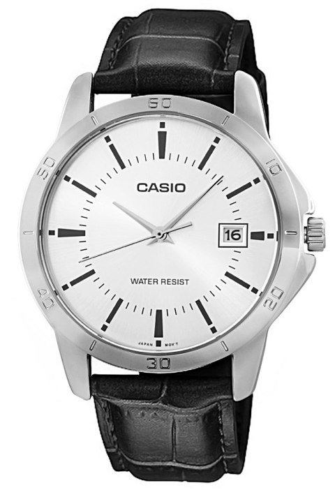 Zegarek Męski Casio Srebrny Pasek Skóra Retro BOX