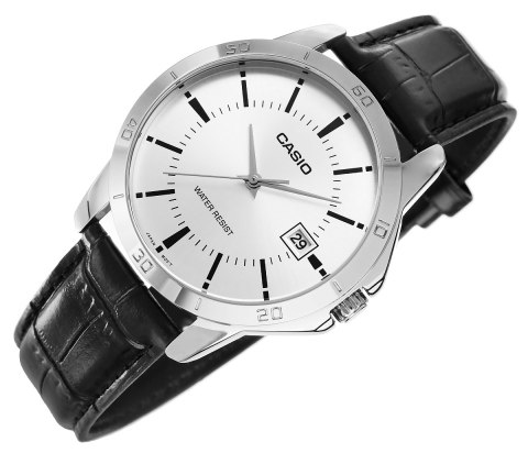 Zegarek Męski Casio Srebrny Pasek Skóra Retro BOX