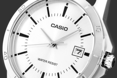 Zegarek Męski Casio Srebrny Pasek Skóra Retro BOX