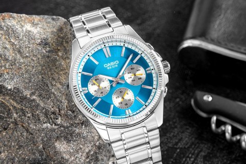 Zegarek Męski Casio Niebieski Retro Klasyczny BOX