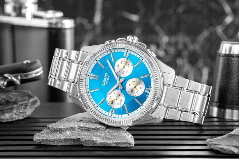 Zegarek Męski Casio Niebieski Retro Klasyczny BOX