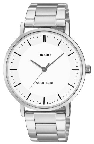 Zegarek Męski Casio Srebrny Biały Minimalistyczny BOX