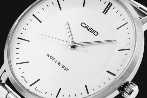Zegarek Męski Casio Srebrny Biały Minimalistyczny BOX