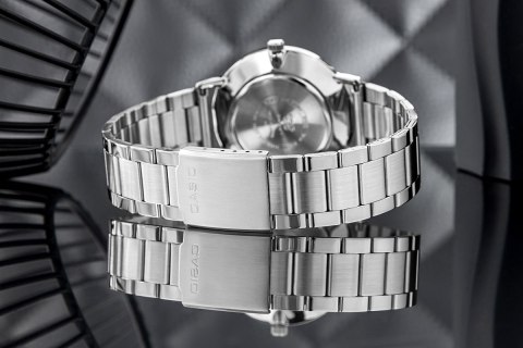 Zegarek Męski Casio Srebrny Biały Minimalistyczny BOX