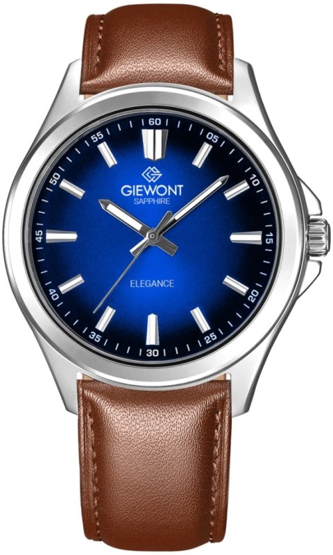 Zegarek Męski Giewont Elegance Sapphire Brązowo Niebieski GW5160-A4