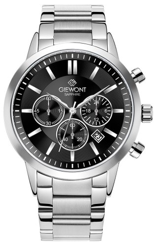 Zegarek Męski Giewont Srebrny Chrono Elegancki BOX