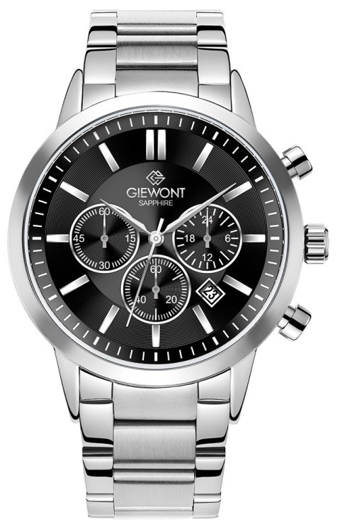 Zegarek Męski Giewont Srebrny Chrono Elegancki BOX