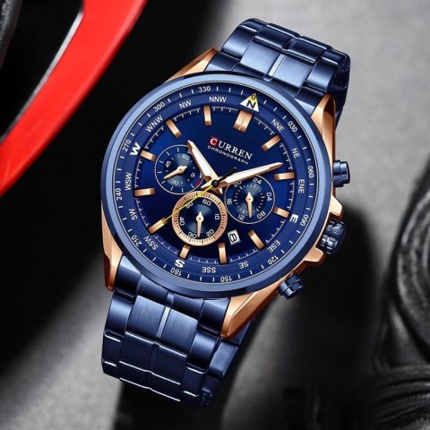 ZEGAREK MĘSKI CURREN 8399 (zc016d -CHRONOGRAF +BOX