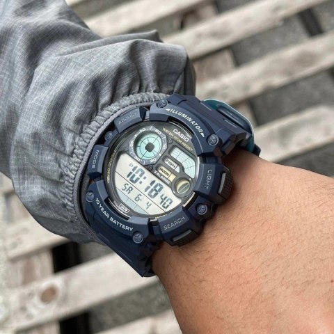 Zegarek męski Casio WS-1500H-2AVEF niebieski sportowy fazy księżyca BOX