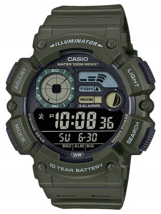 ZEGAREK MĘSKI CASIO Digital Moonphase WS-1500H-3B + BOX