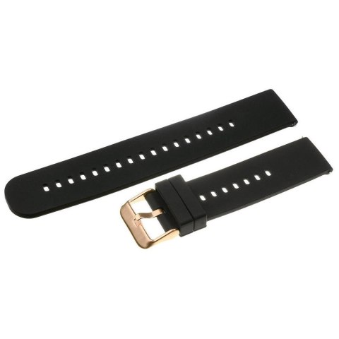 Pasek gumowy do zegarka U27 - czarny/rosegold - 22mm