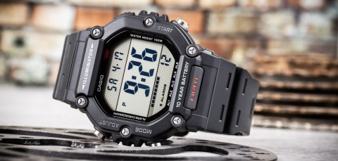 Zegarek męski Casio AE-1600H-1AVEF sportowy czarny cyfrowy
