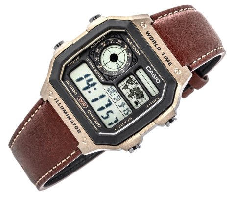 Zegarek Męski CASIO AE-1200WHL-5AVEF World Time Alarm WR100 + BOX