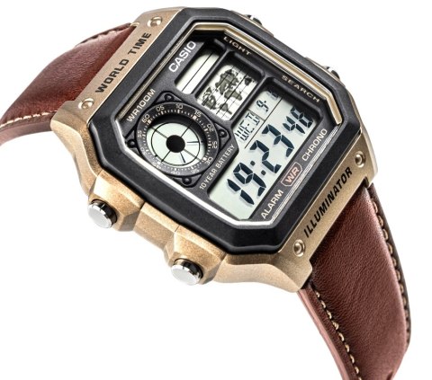 Zegarek Męski CASIO AE-1200WHL-5AVEF World Time Alarm WR100 + BOX