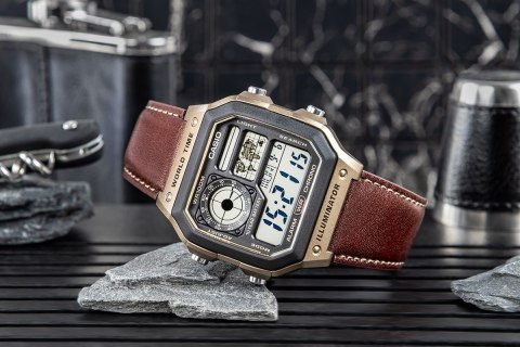 Zegarek Męski CASIO AE-1200WHL-5AVEF World Time Alarm WR100 + BOX