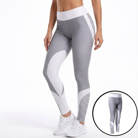 Sportowe Legginsy Fitness Trening Szare S LEG21S