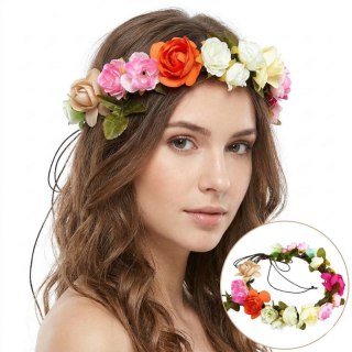 Wianek, opaska do włosów z kwiatów, delikatny wianuszek BOHO W49