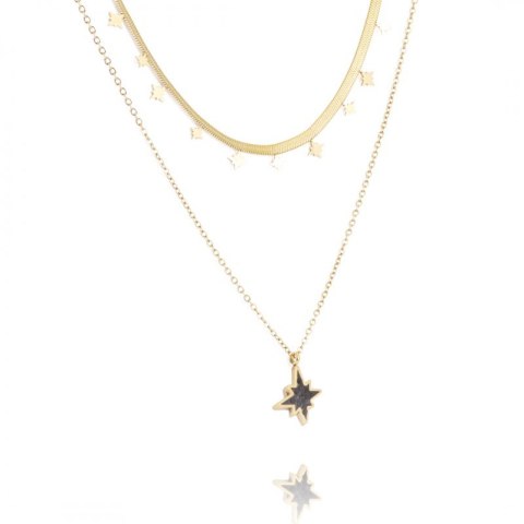 Naszyjnik stal chirurgiczna pozłacana 14k gold NST1355