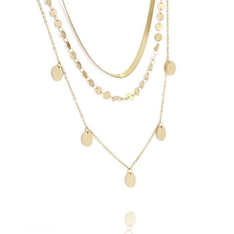 Naszyjnik stal chirurgiczna pozłacana 14k gold NST1368