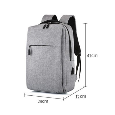 Plecak NA LAPTOPA Szary Unisex Sportowy Szkolny Uniwersalny z USB