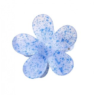 Spinka do włosów klamra XL niebieski kwiat plamki 7,5 x 7cm SP274
