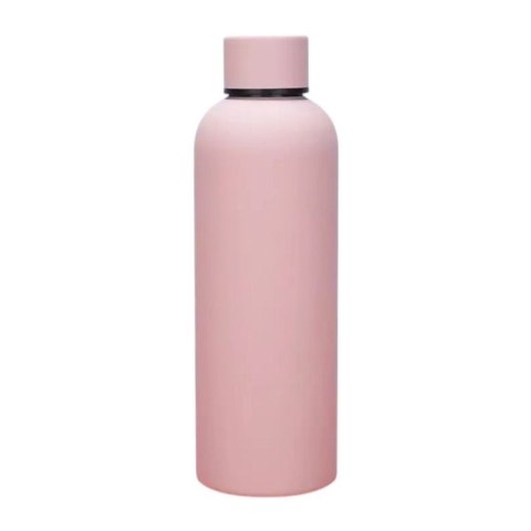 Bidon, butelka termiczna 500ML, stal nierdzewna z powłoką SOFT TOUCH jasny róż BD46R