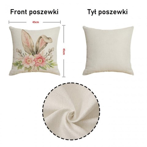 Lniana poszewka na poduszkę 45 x 45 cm KRÓLICZEK Black & white POD234