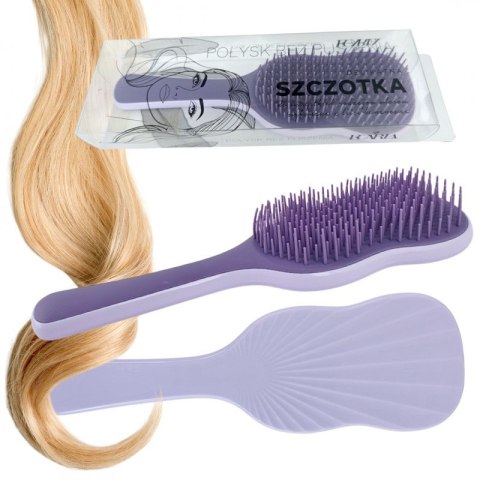 Szczotka do włosów, do rozczesywania, połysk bez puszenia, fioletowa 22cm SCZ19