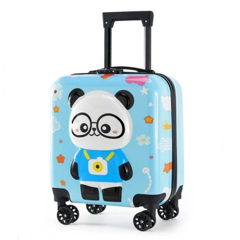 WALIZKA DZIECIĘCA KABINOWA BAGAŻ DZIECI z szyfrem panda niebieska WP07