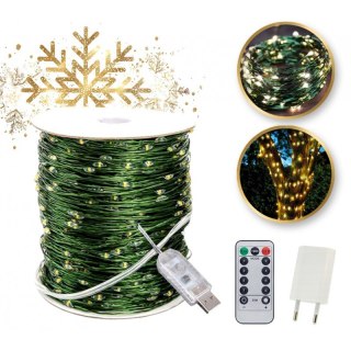 Zewnętrzne/ wewnętrzne lampki choinkowe drucik 1000 LED 100m, ciepłe białe LAMP35CB