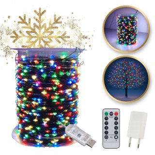 Zewnętrzne/ wewnętrzne lampki choinkowe drucik 1000LED 100m, multikolor LAMP35MULTI