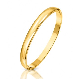 Bransoletka na rękę stal chirurgiczna pozłacana 14k złotem, 5mm gładka obręcz BST1760