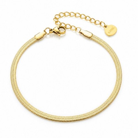 Bransoletka na rękę stal chirurgiczna pozłacana 14k złotem, żyłka 3mm BST1636