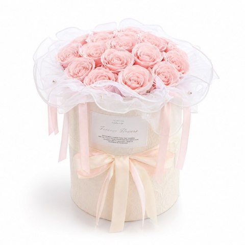 Flower box, bukiet zapachowych kwiatów mydlanych w pudełku, LED 18szt. BUK32