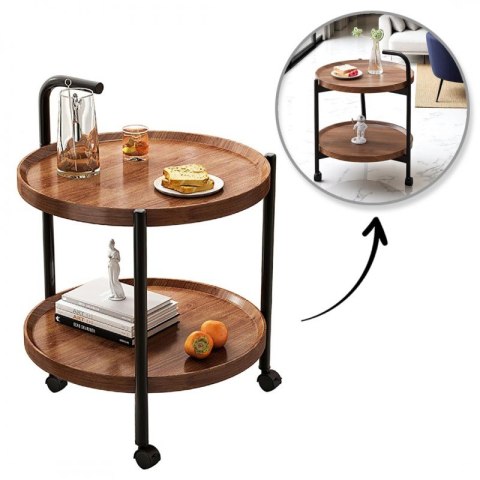 Stolik kawowy dwupoziomowy 40x40x58cm mobilny STL22