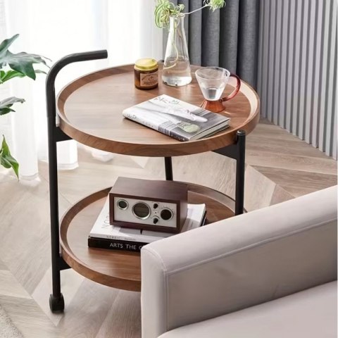 Stolik kawowy dwupoziomowy 40x40x58cm mobilny STL22
