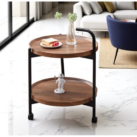 Stolik kawowy dwupoziomowy 40x40x58cm mobilny STL22