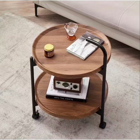 Stolik kawowy dwupoziomowy 40x40x58cm mobilny STL22