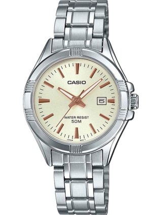 Zegarek damski CASIO LTP-1308D-9AVEF Elegancki Srebrny na Bransolecie